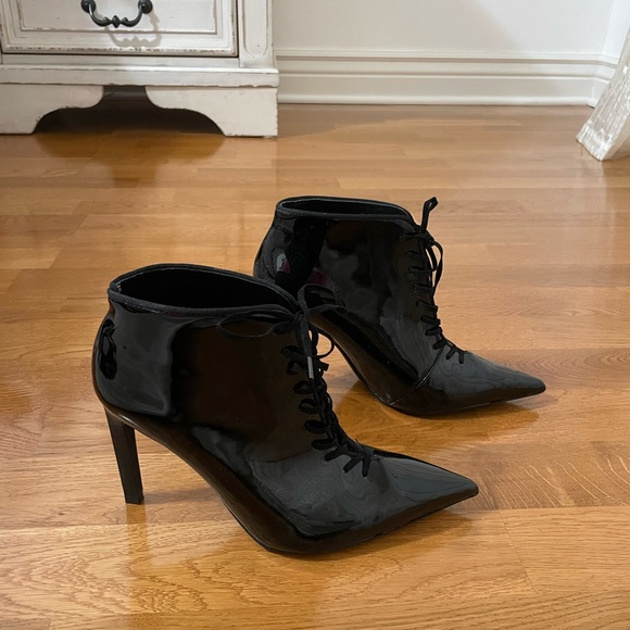 Zara leather heel laced boots, brand new - Picture 2 of 6